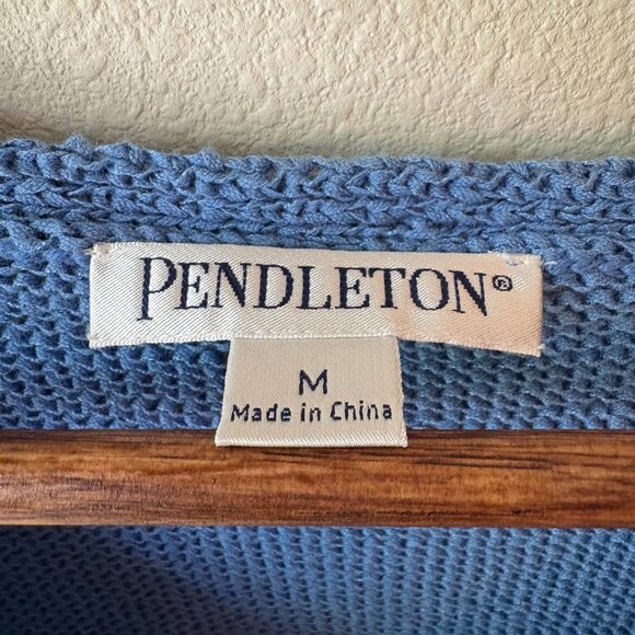 Pendleton Blue Vest Pendleton Blue Sleeveless Knit Top Stretch Size M Spring - Picture 4 of 10